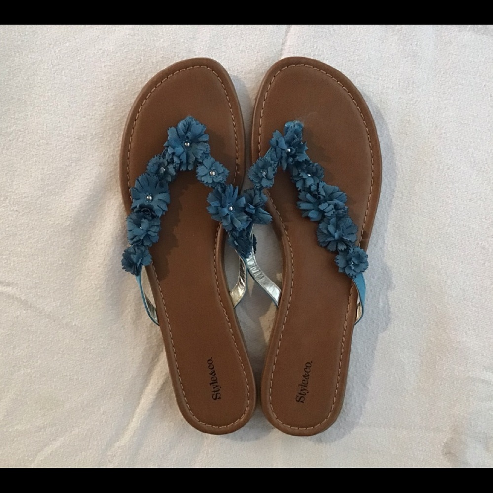 Women’s Style & Co Turquoise sandal flip flop 10M